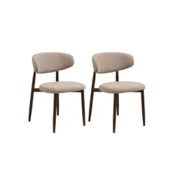 2-pk Levanto spisestol sand/valnøttfarget