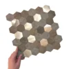 10-pk Mocca hexagon selvklebende veggfliser