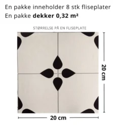 8-pk Natalie selvklebende fliser