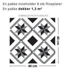 8-pk Oslo selvklebende fliser