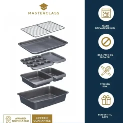 7-pk ovnsformer non-stick, stabelbar