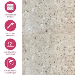 8-pk Sahara beige selvklebende fliser