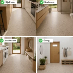 8-pk Sahara beige selvklebende fliser