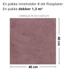 8-pk Skifer Rosa selvklebende fliser