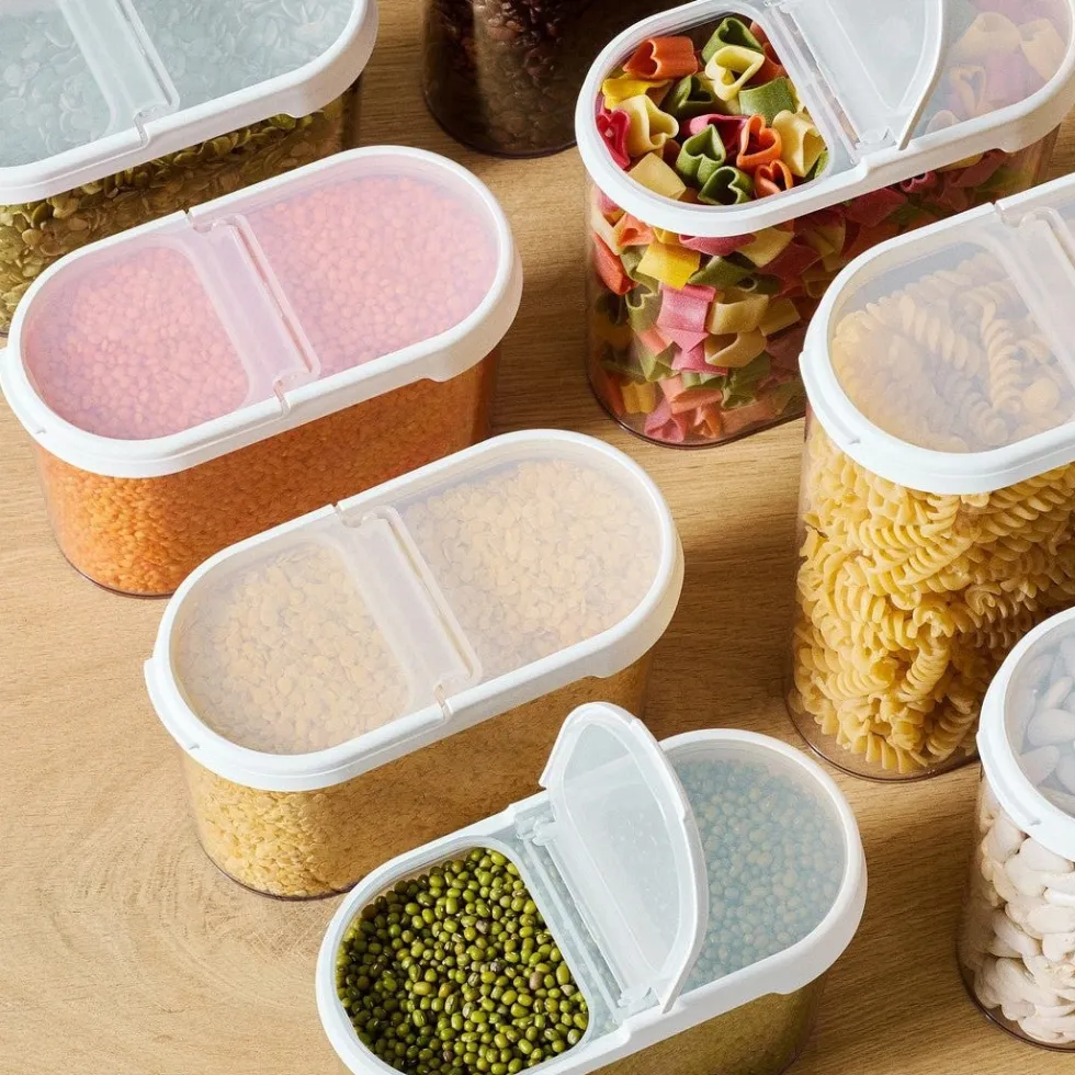 4-pk SmartStore Flip oppbevaringsboks med lokk