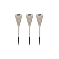 3-pk Solcellelykt beige 8 x 47 cm