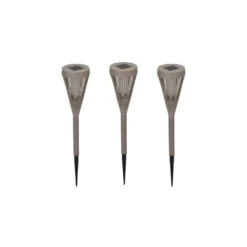 3-pk Solcellelykt brun 8 x 47 cm