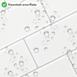 10-pk Subway hvit med grå fuger selvklebende veggfliser