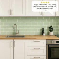 10-pk Subway sage green selvklebende veggfliser