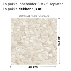 8-pk Tuscany Stone selvklebende fliser