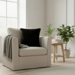 Putetrekk pels sort 50 x 50 cm