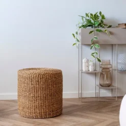 Rivera puff naturell ø40 cm