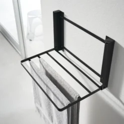 Sammenleggbar tørkestativ til vegg sort