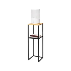 Sidebord med hylle sort 80 x 25 cm