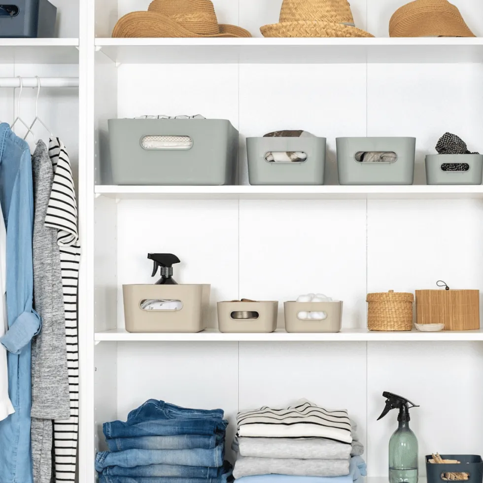 SmartStore Comfort M oppbevaringskurv 29,5 × 19,5 × 12 cm salviegrønn