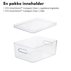 SmartStore™ Compact Clear L oppbevaringsboks+lokk sett