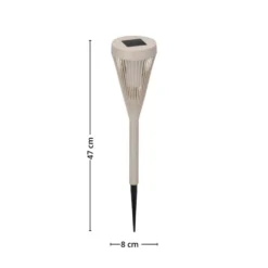 Solcellelykt beige 8 x 47 cm