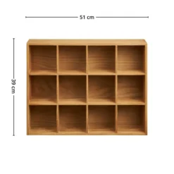 Soria vegghylle eik og eikefiner natur 39 x 11 x 51 cm