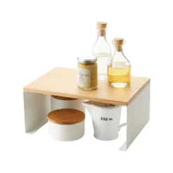 Stabelbar hylle bred hvit 30,5 x 22 cm