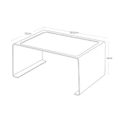Stabelbar hylle bred hvit 30,5 x 14 cm