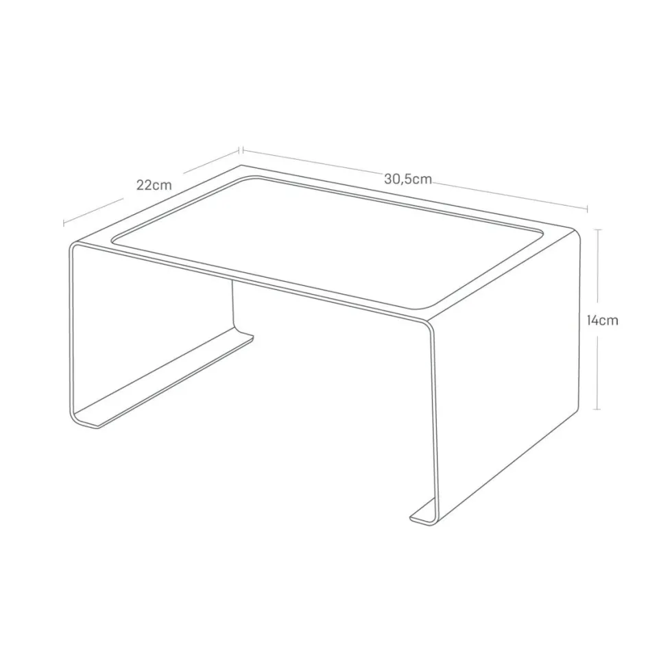 Stabelbar hylle bred sort 30,5 x 22 cm