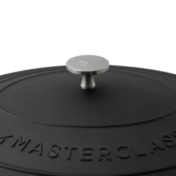 Støpejernsgryte i aluminium 6 liter med lokk sort