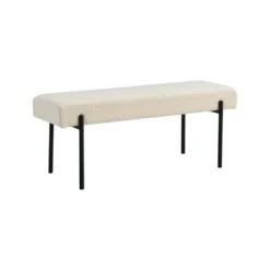 Swindon benk bouclé hvit 100 cm