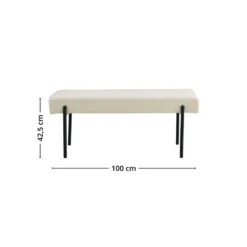 Swindon benk bouclé hvit 100 cm