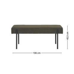 Swindon benk bouclé mørk grønn 100 cm