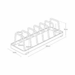 Tallerkenstativ sort 32 x 11 x 9 cm