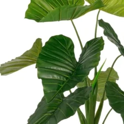 Taro kunstig plante grønn med store blader og potte 90 cm
