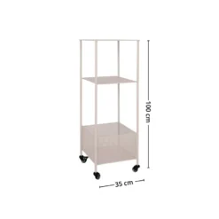 Torres vogn med tre hyller 35 x 35 x 100 cm, sand