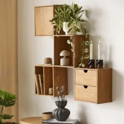 Townsville vegghylle eik 18 x 30 x 30 cm