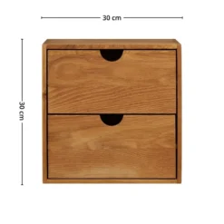 Townsville vegghylle med skuffer eik 18 x 30 x 30 cm