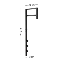 Trento vegghengt klesstativ sort metall 82 cm