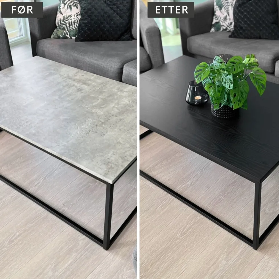 Treverk sort matt kontaktplast