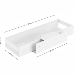 Uttrekkbar hylle smal hvit 35 x 12,5 cm