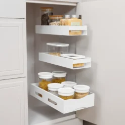 Uttrekkbar hylle smal hvit 35 x 12,5 cm