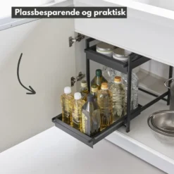 Uttrekkbar oppbevaringshylle sort 42 x 30 x 42 cm