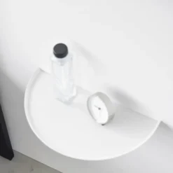 Vegghylle halvrund hvit 40 cm