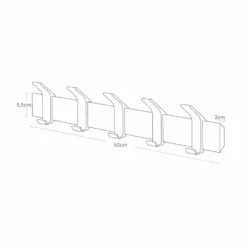 Veggmontert knaggrekke brun 50 x 10 cm
