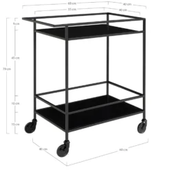 Vita barvogn 68 x 40 x 79 cm, sort metall