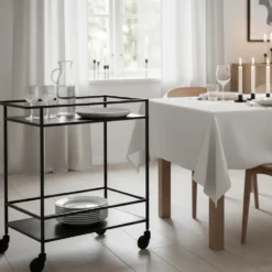 Vita barvogn 68 x 40 x 79 cm, sort metall