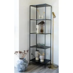 Vita bokhylle 5 hyller sort 51 x 36 x 170 cm